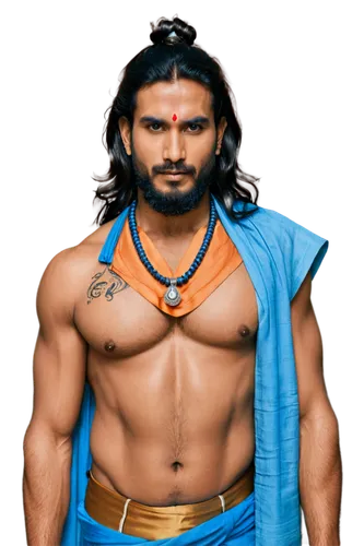 Lord Shiva, Hindu god, muscular male, blue skin, serpent around neck, third eye on forehead, brahminical thread, dhoti clothing, bare chest, majestic beard, angry expression, powerful posture, dramati