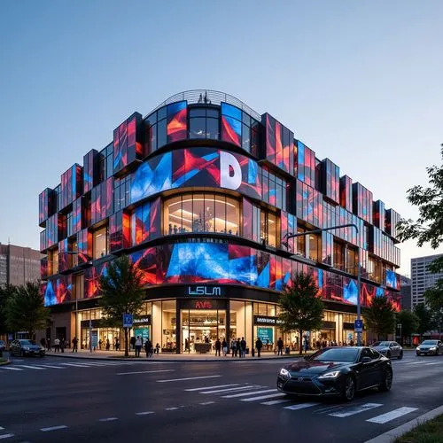 multistoreyed,cinerama,sanlitun,medibank,hongdan center,niketown,mvrdv,bloomingdales,cube house,colorful facade,danube centre,citycenter,department store,artium,ocad,walt disney center,cubic house,cornerhouse,multiplexes,glass facade