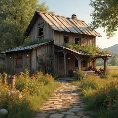 country cottage,wooden house,summer cottage,rustic,home landscape,rustic aesthetic,little house,country house,old home,lonely house,farmstead,old house,farm house,homesteader,homestead,the cabin in the mountains,small house,farmhouse,ancient house,wooden hut,Photography,General,Realistic