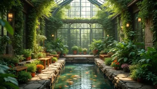 conservatory,winter garden,atriums,wintergarden,greenhouse,garden of plants,tropical jungle,gaylord palms hotel,green garden,gardens,glasshouse,botanical gardens,garden pond,oasis,botanical garden,palm house,biopiracy,indoor,rainforest,tunnel of plants,Photography,General,Realistic