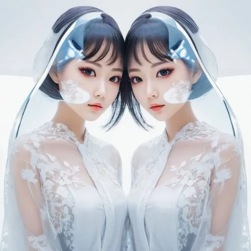 bride,mirrormask,dead bride,bridal,mirror image,doll looking in mirror,yumei,double exposure,xiaofu,the bride,virtua,bride groom,brides,bridal dress,chun,silver wedding,wedding dress,veil,mimori,mirrored,Photography,Artistic Photography,Artistic Photography 07