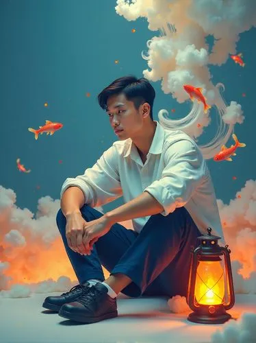 fire artist,pyrokinesis,fire background,aryanto,joji,imaginasian,Illustration,Realistic Fantasy,Realistic Fantasy 39