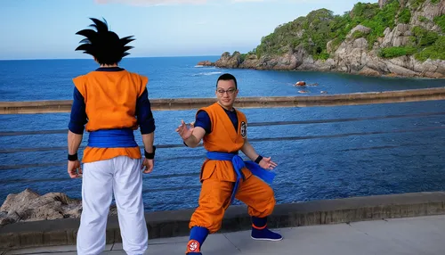 dragon ball,dragonball,dragon ball z,takikomi gohan,son goku,goku,kame sennin,vegeta,cosplay image,shinkiari,naruto,stand models,iaijutsu,bakwan,orange,cosplay,sakana,nori,jujutsu,karate,Illustration,American Style,American Style 14