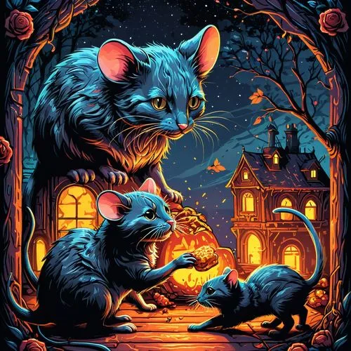 familiars,color rat,gatos,mousepox,year of the rat,rodentia icons,Illustration,Realistic Fantasy,Realistic Fantasy 25