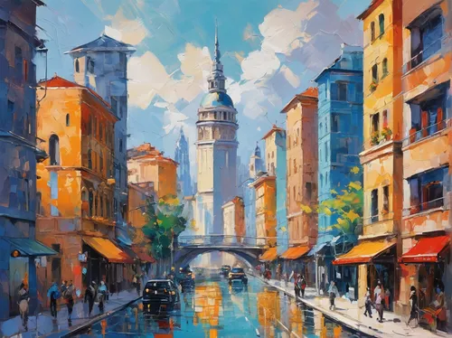 istanbul,galata,venetian,venezia,saintpetersburg,colorful city,marseille,galata tower,shanghai,milano,saint petersburg,modena,seville,hanoi,milan,kadikoy,st petersburg,hallia venezia,barcelona,paris,Conceptual Art,Oil color,Oil Color 10