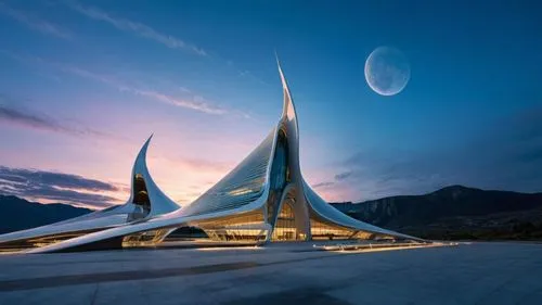 futuristic art museum,futuristic architecture,faisal mosque,spaceport,calatrava,asian architecture,usafa,ashgabat,alien ship,planetarium,islamabad,planetariums,almaty,star mosque,futuristic landscape,