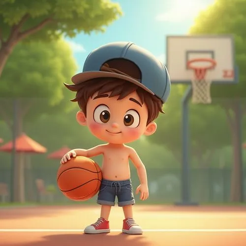 basketball player,basketballer,basketball,outdoor basketball,cute cartoon character,basketballs