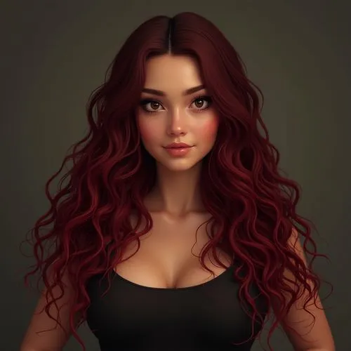 girl portrait,red long hair,young woman,studio,boobs,full lips,Photography,General,Realistic