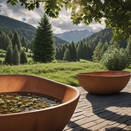 spa water fountain,singingbowls,tibetan bowls,wooden buckets,wooden flower pot,water trough,flower pots,corten steel,decorative fountains,water feature,singing bowls,wooden bowl,plant pots,outdoor furniture,bird bath,garden pot,wooden bucket,flowerpots,tibetan bowl,plants in pots,Photography,General,Realistic