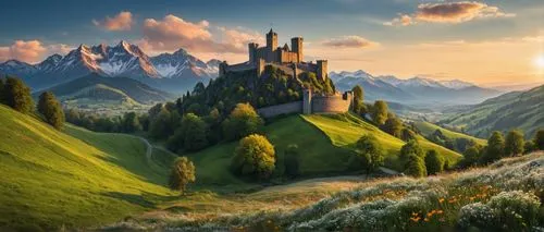 fantasy landscape,fantasy picture,beleriand,fairytale castle,fairy tale castle,tirith,gondolin,medieval castle,knight's castle,3d fantasy,elves country,forteresse,fairytale,nargothrond,landscape background,tolkein,fantasy art,hogwarts,fairy tale,mountain settlement,Photography,General,Fantasy