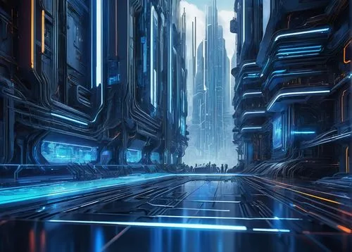 cybercity,futuristic landscape,coruscant,cybertown,cyberia,tron,cyberworld,cyberport,cyberscene,jablonsky,cybertron,metropolis,arcology,cyberpunk,scifi,silico,sci - fi,polara,sci fi,coldharbour,Illustration,Paper based,Paper Based 04