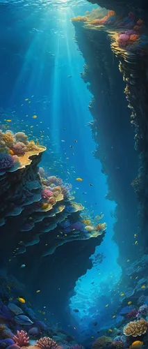 underwater landscape,underwater background,ocean underwater,ocean floor,ocean,coral reef,sea cave,ocean background,underwater oasis,undersea,sea,seabed,sea landscape,aquarium,exploration of the sea,under the sea,submerged,underwater world,sea-life,sunken,Illustration,Realistic Fantasy,Realistic Fantasy 27