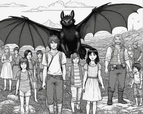 Write a bittersweet scene of Toothless leaving Hiccup and the gang to start his own family.,dragon of earth,fairy tail,nine-tailed,black dragon,nightshade family,shinigami,the dawn family,dragon slaye