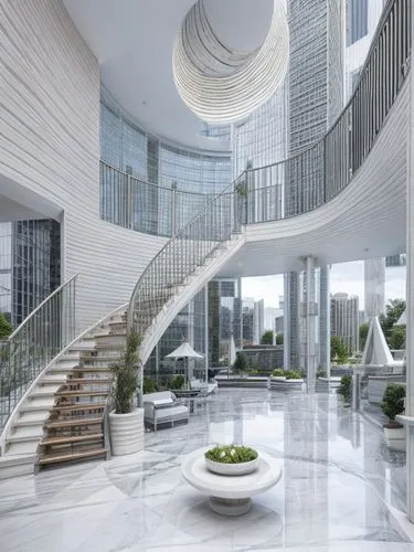 marble floor,penthouse apartment,circular staircase,luxury home interior,winding staircase,interior modern design,modern decor,spiral staircase,futuristic architecture,contemporary decor,modern office