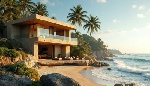 beachfront,beach house,oceanfront,tropical house,dream beach,holiday villa,beachhouse,beach resort,tayrona,tropical beach,dreamhouse,house by the water,beach hut,ocean view,oceanview,cliffside,seaside view,beautiful home,seclude,hideaways,Photography,General,Realistic