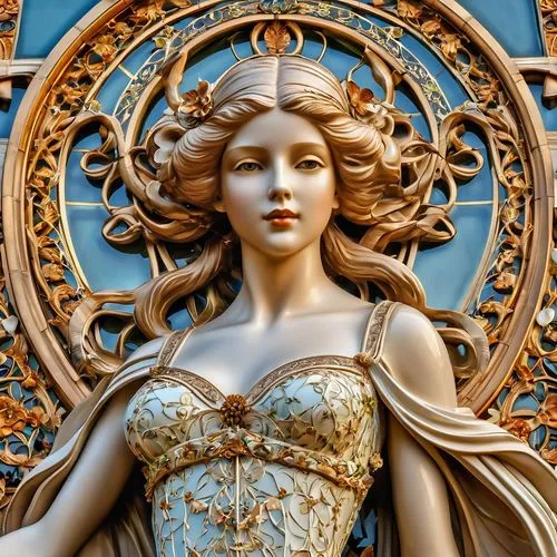 figurehead,ornamentation,decorative figure,bacchante,goddess of justice,baroque angel,figureheads,lady justice,golden wreath,art nouveau frame,versailles,ornate,viveros,art nouveau frames,victoriana,aphrodite,emperatriz,architectural detail,baroque,messalina