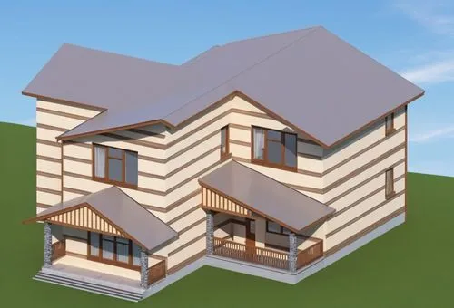 three houses built from the ground up on the green surface,two story house,wooden houses,passivhaus,wooden house,homebuilding,modern house,Photography,General,Realistic