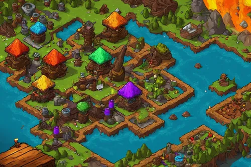 fairy village,villages,aurora village,rainbow world map,fishing village,floating islands,druid grove,mushroom island,resort town,mountain settlement,artificial island,tileable,knight village,map icon,mountain village,scandia gnomes,volcano area,harbor area,lava river,tavern,Conceptual Art,Daily,Daily 28