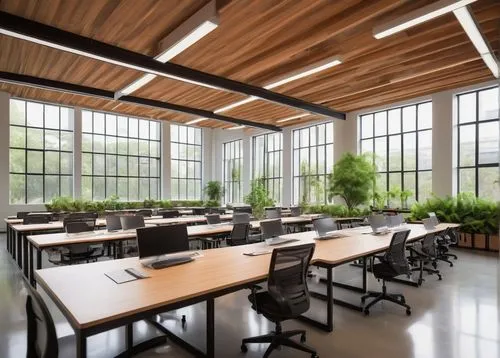 daylighting,lecture room,school design,study room,lecture hall,conference room,bobst,modern office,collaboratory,gensler,schoolrooms,classrooms,board room,desks,forest workplace,offices,carrels,class room,classroom,wooden beams,Illustration,Realistic Fantasy,Realistic Fantasy 29