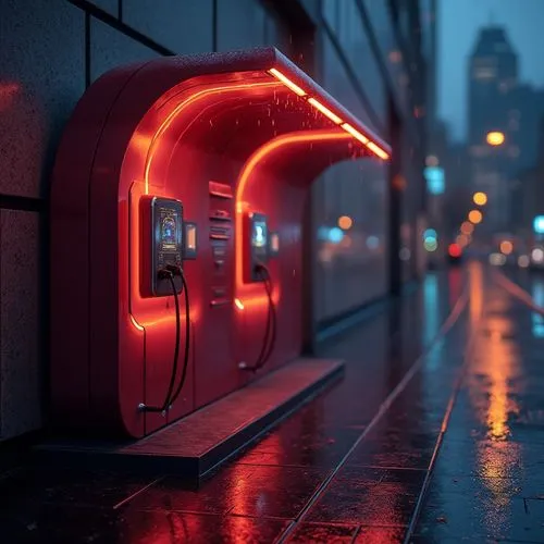 neon sign,newsstand,electric gas station,neon coffee,red light,cinema 4d,meter,phone booth,illuminated advertising,neons,retroreflectors,automat,rain bar,street lantern,meters,bokeh,soir,illuminated lantern,colored lights,night lights,Photography,General,Realistic