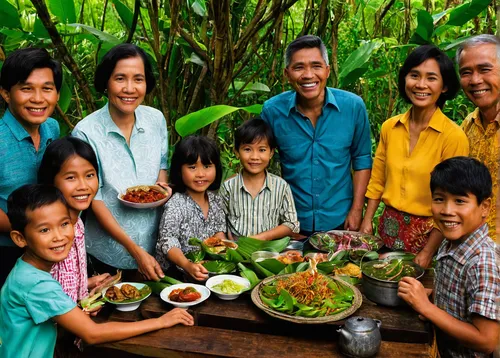 Share a heartwarming story about a family gathering where an Indonesian dish takes center stage.,laotian cuisine,vietnamese cuisine,arrowroot family,cambodian food,vietnam's,naturopathy,thai herbs,fam