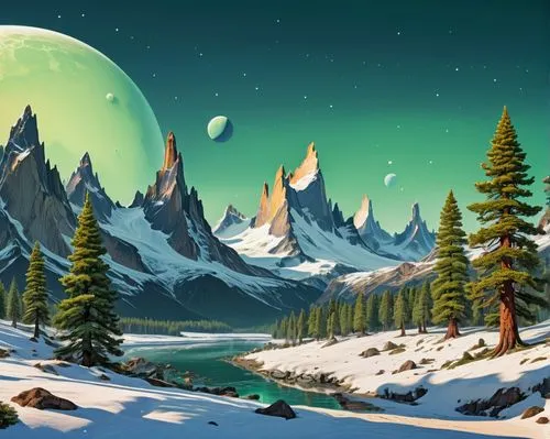 snowy peaks,snowy mountains,christmas snowy background,winter background,landscape background,cartoon video game background,coniferous forest,snow landscape,mountain scene,snow mountains,mountain landscape,snowy landscape,christmas landscape,mountainous landscape,snow mountain,winter landscape,christmasbackground,mountains snow,lunar landscape,mountains,Conceptual Art,Sci-Fi,Sci-Fi 20