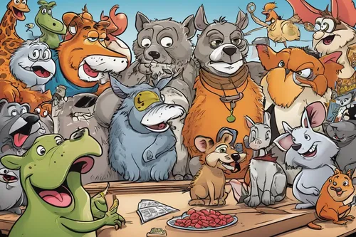 ccc animals,anthropomorphized animals,dog cartoon,kangaroo mob,dog street,green animals,animal world,kennel club,pet food,whimsical animals,canines,animal zoo,dog food,dog race,pet shop,rodents,animal kingdom,the animals,dog racing,animal shelter,Illustration,American Style,American Style 13