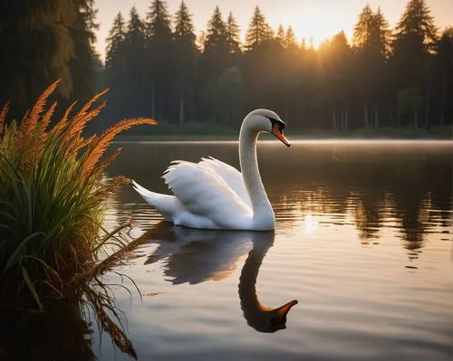 swan on the lake,swan lake,white swan,trumpeter swan,swan,mute swan,trumpet of the swan,swanning,swan pair,trumpeter swans,young swan,canadian swans,cisne,swan cub,mourning swan,swan family,swans,swan chick,swansong,swanlike,Illustration,American Style,American Style 15