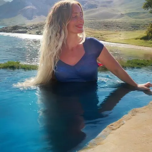 the blonde in the river,yogananda,the body of water,girl on the river,blue lagoon,hot spring,thermal spring,geyser strokkur,in water,world digital painting,thermal bath,water nymph,pool of water,woman at the well,digital compositing,mountain spring,jacuzzi,idyllic,blue water,blue waters