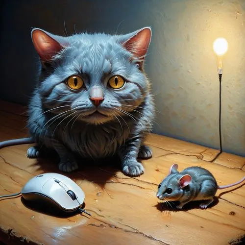 cat and mouse,vintage mice,computer mouse,mouses,mousepox,wireless mouse,Illustration,Realistic Fantasy,Realistic Fantasy 18