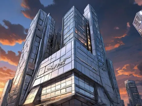 glass building,glass facade,skycraper,morphosis,sky apartment,futuristic architecture,glass facades,skyscraper,the skyscraper,alchemax,skyscraping,arcology,sky space concept,vdara,cubic house,glass pyramid,escala,lexcorp,shard of glass,glass blocks,Illustration,American Style,American Style 13