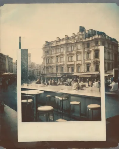 Create a lowkey romantic scene in a bustling caf￩.,lubitel 2,agfa isolette,the boulevard arjaan,trieste,grand hotel,place saint-pierre,st petersburg,hotel riviera,vintage photo,oria hotel,ambrotype,ly