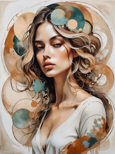 viveros,boho art,vanderhorst,boho art style,heatherley,etty,Illustration,Paper based,Paper Based 04