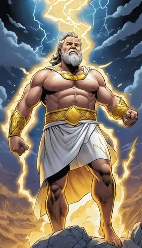 bhishma,mahabali,parashuram,vishwamitra,bugenhagen,god of thunder,Illustration,American Style,American Style 13