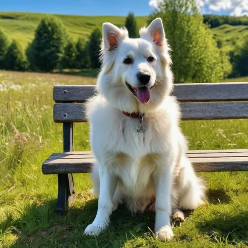 alaskan malamute,samoyedic,pyr,malamutes,malamute,samoyed,atka,to sit,park bench,kenai,wooden bench,dog photography,shoob,bench,tuva,rough collie,koda,jindo,olav,sheltie,Photography,General,Realistic