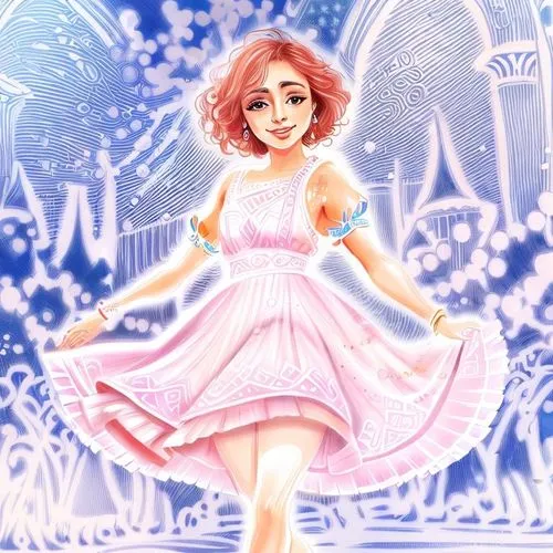 rosa ' the fairy,ballerina girl,rosa 'the fairy,rose quartz,ballerina in the woods,little girl fairy,pink diamond,garden fairy,light pink,fairy,figure skater,child fairy,pink lady,little ballerina,fairy queen,fairy dust,color pink white,little girl in pink dress,a girl in a dress,white pink,Design Sketch,Design Sketch,Character Sketch