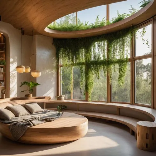 earthship,modern living room,sunroom,living room,interior modern design,livingroom,beautiful home,interior design,great room,luxury home interior,modern room,wooden windows,dreamhouse,sitting room,tree house,tree house hotel,modern decor,bamboo curtain,ufo interior,daybeds,Illustration,Paper based,Paper Based 02