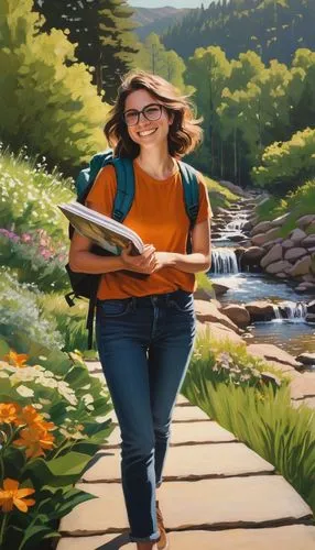 girl studying,world digital painting,arrietty,watercolourist,colored pencil background,girl drawing,annabeth,velma,digital painting,sci fiction illustration,travel woman,photoshop school,woman walking,girl on the river,girl picking flowers,painting technique,girl in a long,girl in flowers,walking in a spring,photoshop manipulation,Conceptual Art,Daily,Daily 12