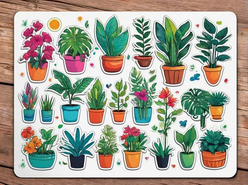 potted plants,plants in pots,house plants,plant pots,plants,little plants,garden plants,potting,exotic plants,leaf icons,small plants,succulents,outdoor plants,flower pot holder,scrapbook clip art,flower pots,flowerpots,perennial plants,sheet pan,plant pot,Unique,Design,Sticker