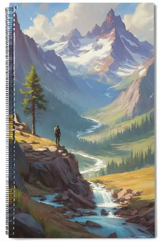 mountain scene,landscape background,salt meadow landscape,mountain landscape,binder folder,guide book,background scrapbook,ring binder,mountainous landscape,binder,painting technique,note book,file folder,watercolor background,vector spiral notebook,high landscape,school folder,mountains,slide canvas,open spiral notebook,Conceptual Art,Fantasy,Fantasy 11