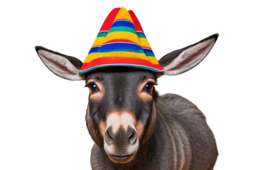 party hat,birthday hat,party hats,huemul,zonkey,platero,nilgai,circus animal,tapir,okapi,okapis,waterbuck,party animal,duiker,blesbok,venado,gnu,zebu,electric donkey,anglo-nubian goat,Illustration,Children,Children 03