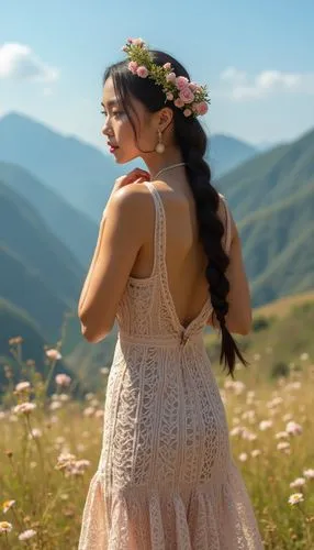 girl in a long dress from the back,tatev,girl in flowers,yayla,abkhazian,dagestan,girl in a long dress,daghestan,maramures,peruvian women,beautiful girl with flowers,mongolian girl,bucegi,guelaguetza,armenians,azerbaijanis,karabakh,artvin,country dress,girl picking flowers