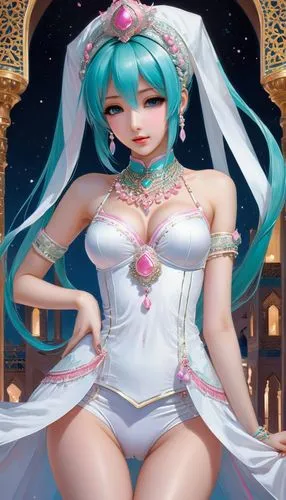 rem in arabian nights,hatsune miku,sona,eto,mikus,pieri,Illustration,Realistic Fantasy,Realistic Fantasy 08