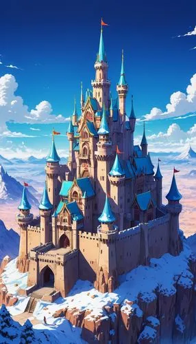 disney castle,summit castle,fairy tale castle,knight's castle,agrabah,castel,Illustration,Japanese style,Japanese Style 03