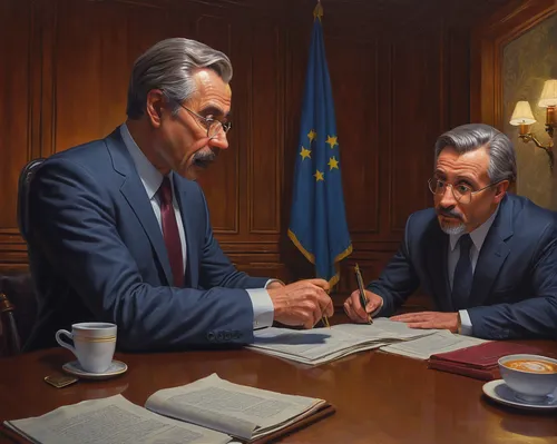 european union,exchange of ideas,eur,official portrait,euro crisis,eu parliament,brexit,economist,the conference,grand duke of europe,agreement,civil servant,santiago calatrava,oil on canvas,maroni,eu,balcon de europa,parliament of europe,meticulous painting,public administration,Illustration,Realistic Fantasy,Realistic Fantasy 27