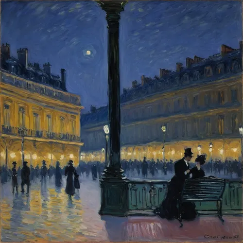 louvre,night scene,orsay,paris,vittoriano,louvre museum,champ de mars,la violetta,trocadero,blue hour,universal exhibition of paris,in the evening,paris cafe,post impressionism,at night,evening atmosphere,capitole,fête,romantic scene,serenade,Art,Artistic Painting,Artistic Painting 04