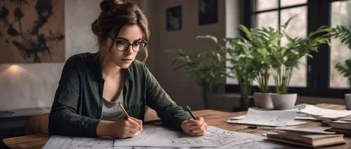 girl studying,girl drawing,secretarial,study,diligent,librarian,studii,illustrator,girl at the computer,tutor,learn to write,table artist,woman thinking,writer,study room,diarist,to write,woman sitting,stressed woman,reading glasses,Conceptual Art,Fantasy,Fantasy 34