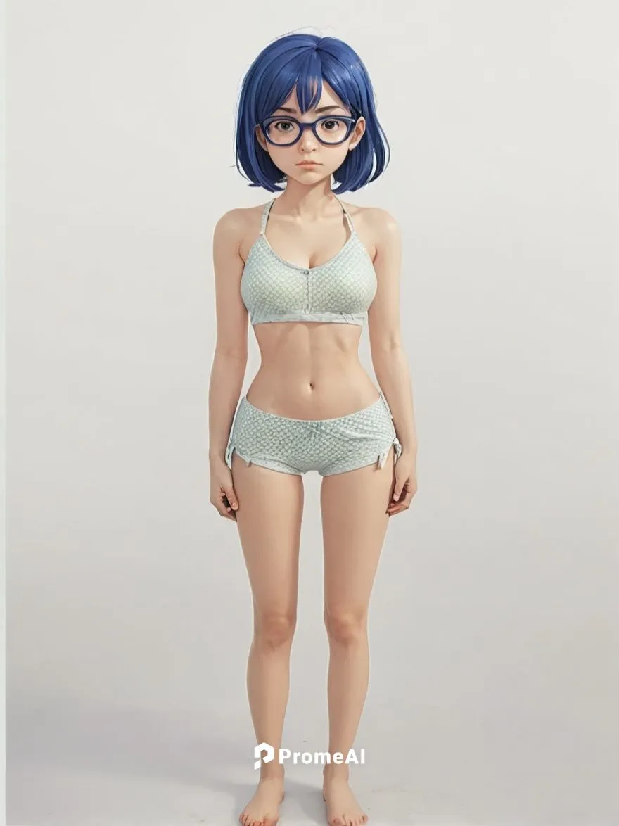 Design a fun comic page for a youth magazine.,a woman in a bikini top and glasses is posing for a pose,kotobukiya,sonoda love live,sonoda,mini figuka,3d figure,anime 3d,Illustration,Vector,Vector 10