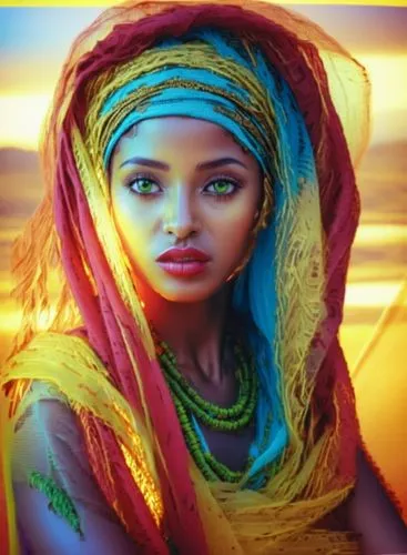 ethiopian girl,eritrean,indian girl,tuareg,meseret,eritreans,Illustration,Realistic Fantasy,Realistic Fantasy 45