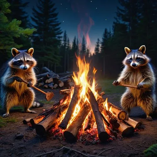 campfire,racoons,raccoons,campfires,fire background,bonfires,Photography,General,Realistic